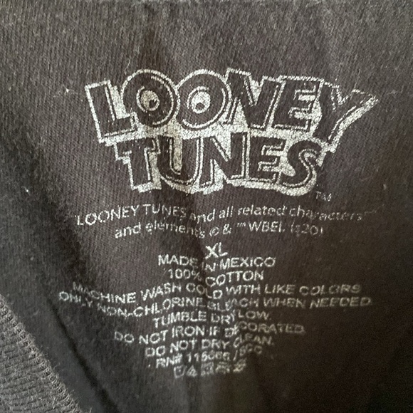 Looney Tunes "That's All Folks" Black Short Sleeve T Shirt Size XL - Picture 3 of 4